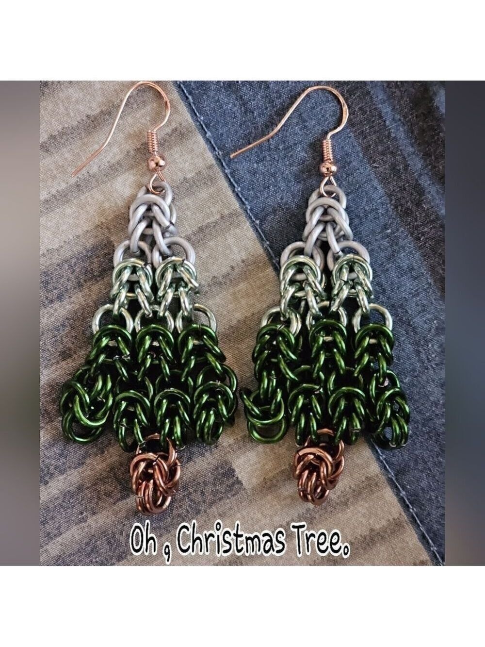 Christmas Tree Earrings Lightweight #E13